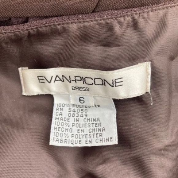 EVAN PICONE BROWN COCKTAIL DRESS WOMENS 6 - Picture 9 of 10